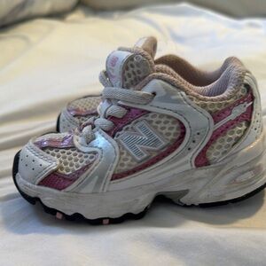 New Balance Kids' Pink and White Sneakers